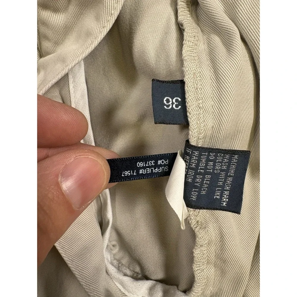 Vintage Polo Ralph Lauren Tyler Short Pleated Chino Shorts Khaki Mens Size 36